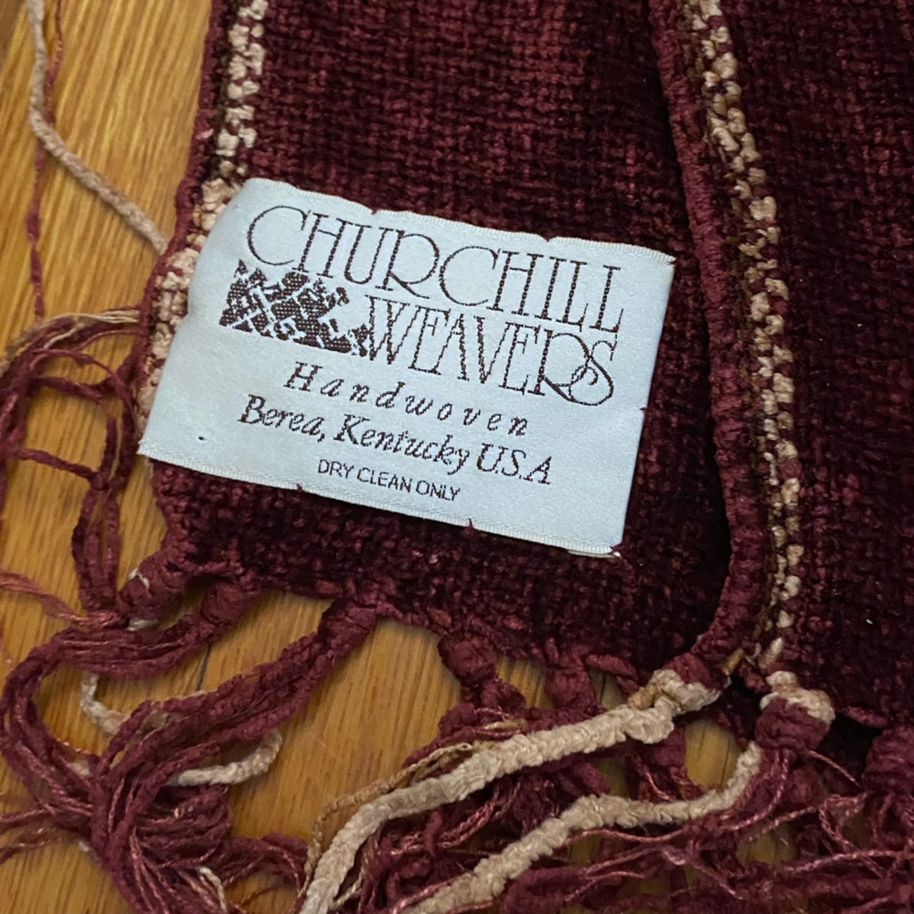 CHURCHHILL WEAVERS Striped Handwoven Chenille Throw Blanket Kentucky Fringe - Picture 6 of 8